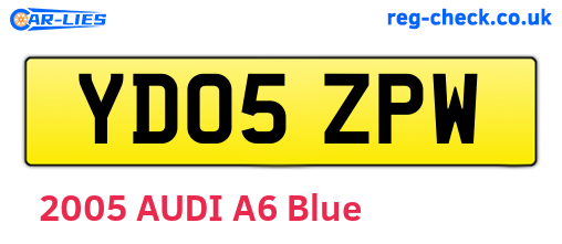 YD05ZPW are the vehicle registration plates.