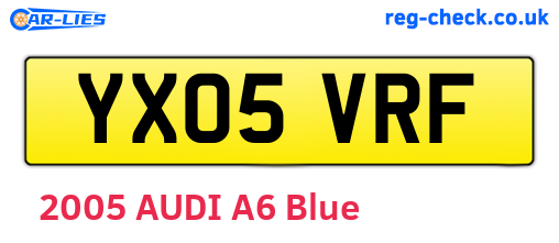 YX05VRF are the vehicle registration plates.
