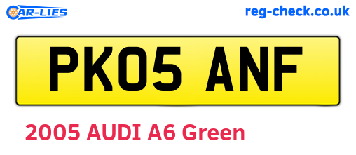 PK05ANF are the vehicle registration plates.