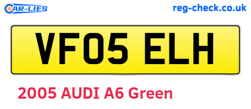 VF05ELH are the vehicle registration plates.