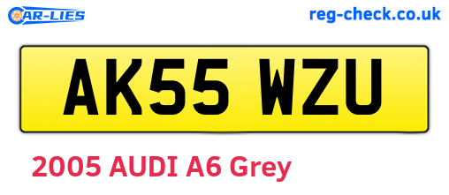 AK55WZU are the vehicle registration plates.