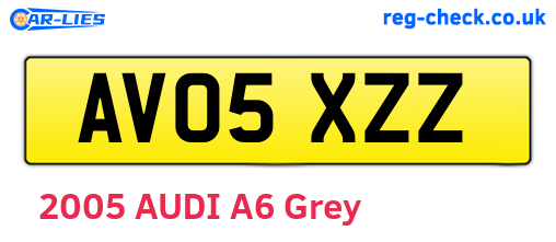 AV05XZZ are the vehicle registration plates.