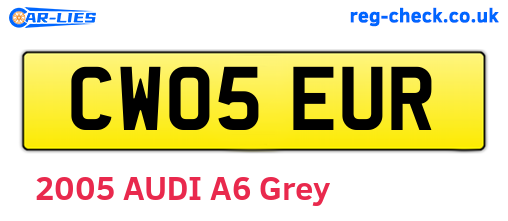 CW05EUR are the vehicle registration plates.