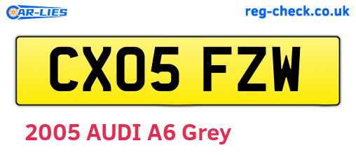 CX05FZW are the vehicle registration plates.