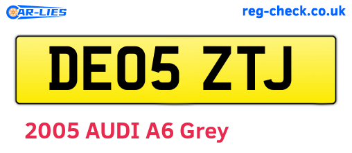 DE05ZTJ are the vehicle registration plates.