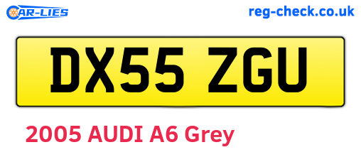 DX55ZGU are the vehicle registration plates.