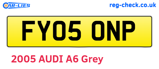 FY05ONP are the vehicle registration plates.