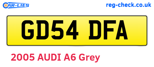 GD54DFA are the vehicle registration plates.