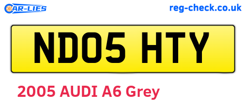 ND05HTY are the vehicle registration plates.