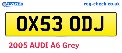 OX53ODJ are the vehicle registration plates.