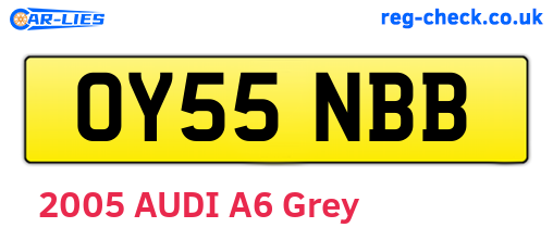 OY55NBB are the vehicle registration plates.