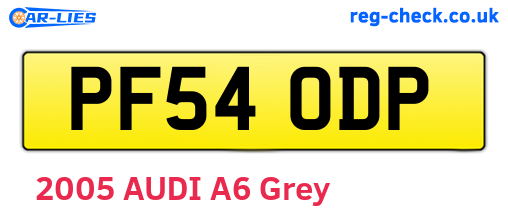 PF54ODP are the vehicle registration plates.