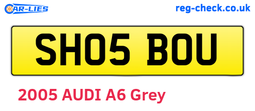 SH05BOU are the vehicle registration plates.