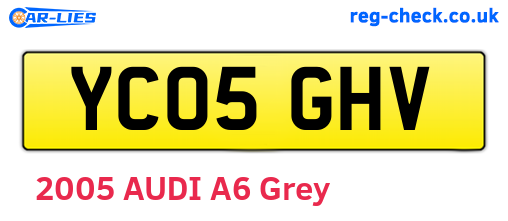 YC05GHV are the vehicle registration plates.