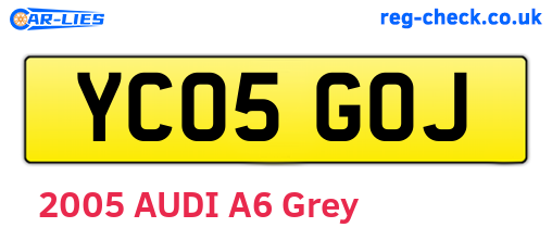 YC05GOJ are the vehicle registration plates.