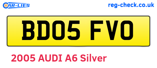 BD05FVO are the vehicle registration plates.
