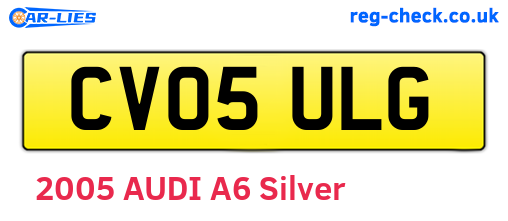 CV05ULG are the vehicle registration plates.