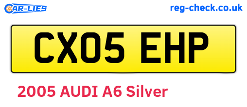 CX05EHP are the vehicle registration plates.