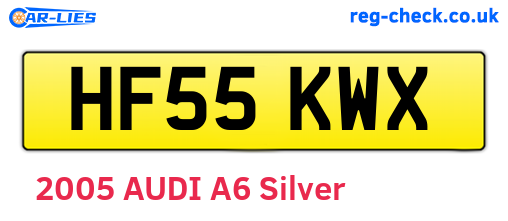 HF55KWX are the vehicle registration plates.