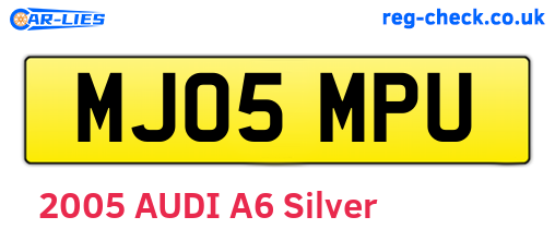MJ05MPU are the vehicle registration plates.