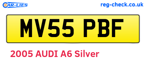 MV55PBF are the vehicle registration plates.