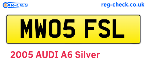 MW05FSL are the vehicle registration plates.