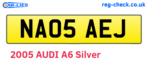 NA05AEJ are the vehicle registration plates.