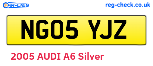 NG05YJZ are the vehicle registration plates.