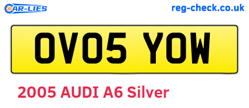 OV05YOW are the vehicle registration plates.