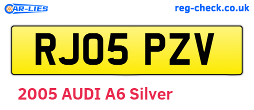 RJ05PZV are the vehicle registration plates.