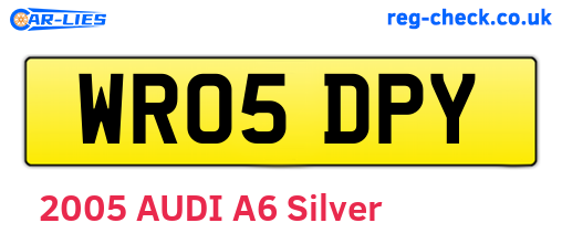WR05DPY are the vehicle registration plates.