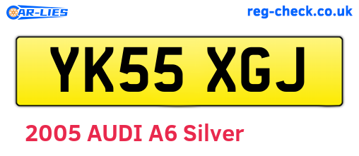 YK55XGJ are the vehicle registration plates.