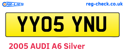 YY05YNU are the vehicle registration plates.