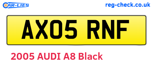 AX05RNF are the vehicle registration plates.