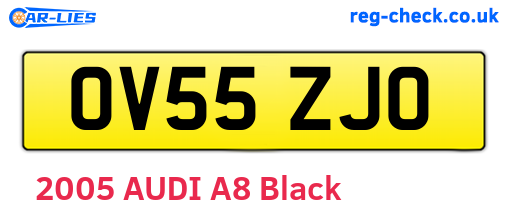 OV55ZJO are the vehicle registration plates.
