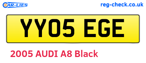YY05EGE are the vehicle registration plates.
