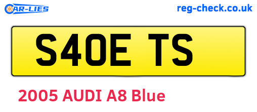 S40ETS are the vehicle registration plates.
