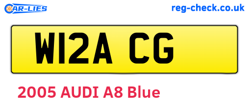 W12ACG are the vehicle registration plates.