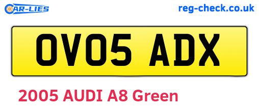 OV05ADX are the vehicle registration plates.