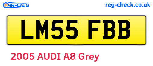 LM55FBB are the vehicle registration plates.