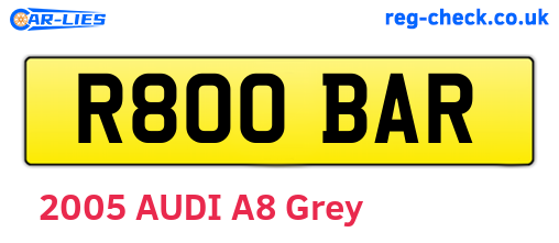R800BAR are the vehicle registration plates.