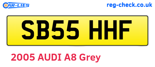 SB55HHF are the vehicle registration plates.