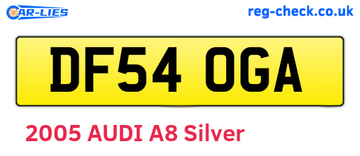 DF54OGA are the vehicle registration plates.