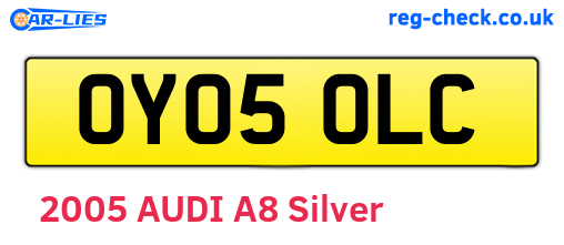 OY05OLC are the vehicle registration plates.