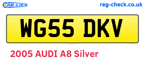 WG55DKV are the vehicle registration plates.