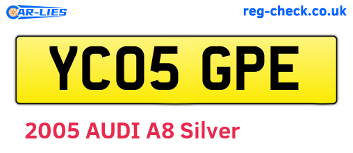 YC05GPE are the vehicle registration plates.