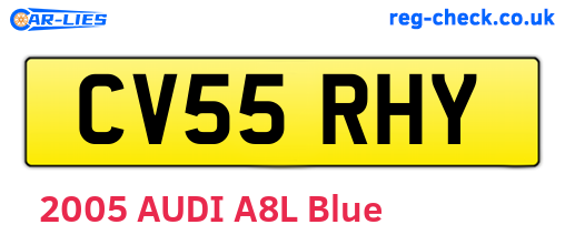 CV55RHY are the vehicle registration plates.
