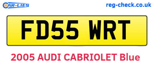 FD55WRT are the vehicle registration plates.