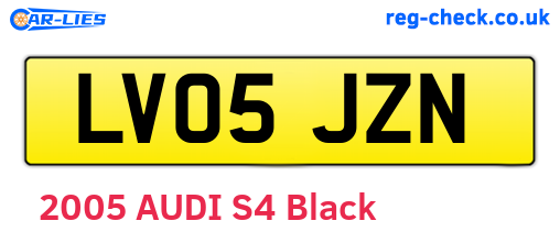 LV05JZN are the vehicle registration plates.