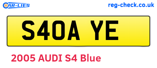 S40AYE are the vehicle registration plates.